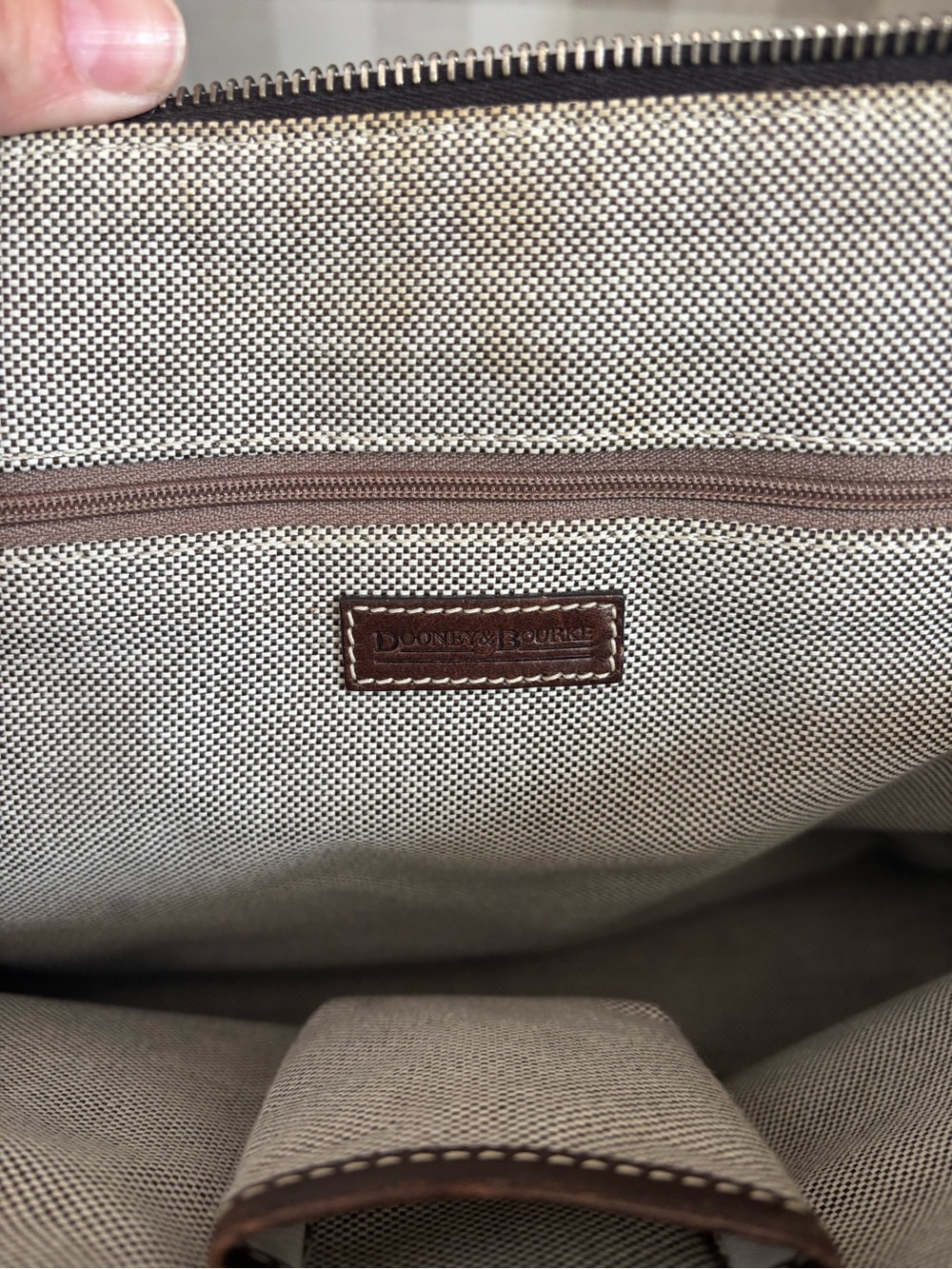 Dooney & Bourke Signature Monogram Satchel Handbag + Matching Wristlet Brown - Picture 6 of 12